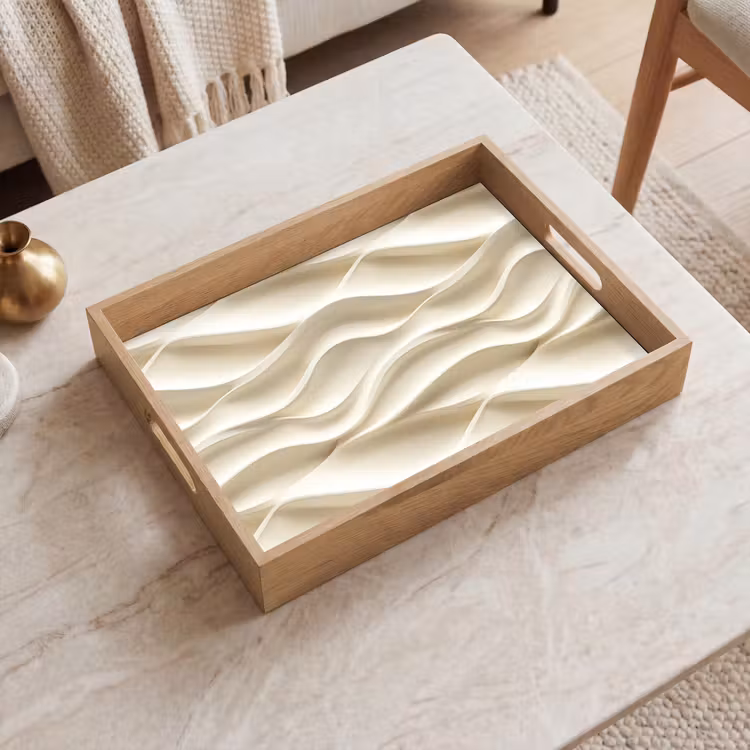 Plateau - Lignes - Ondulées - Crème — 2