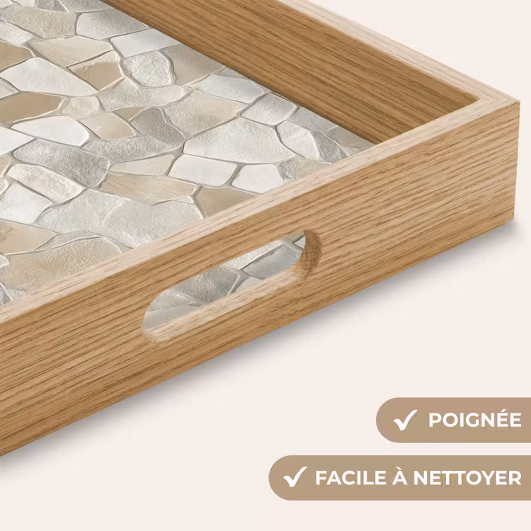 Plateau - Mosaïque - Pierres - Beige — 8