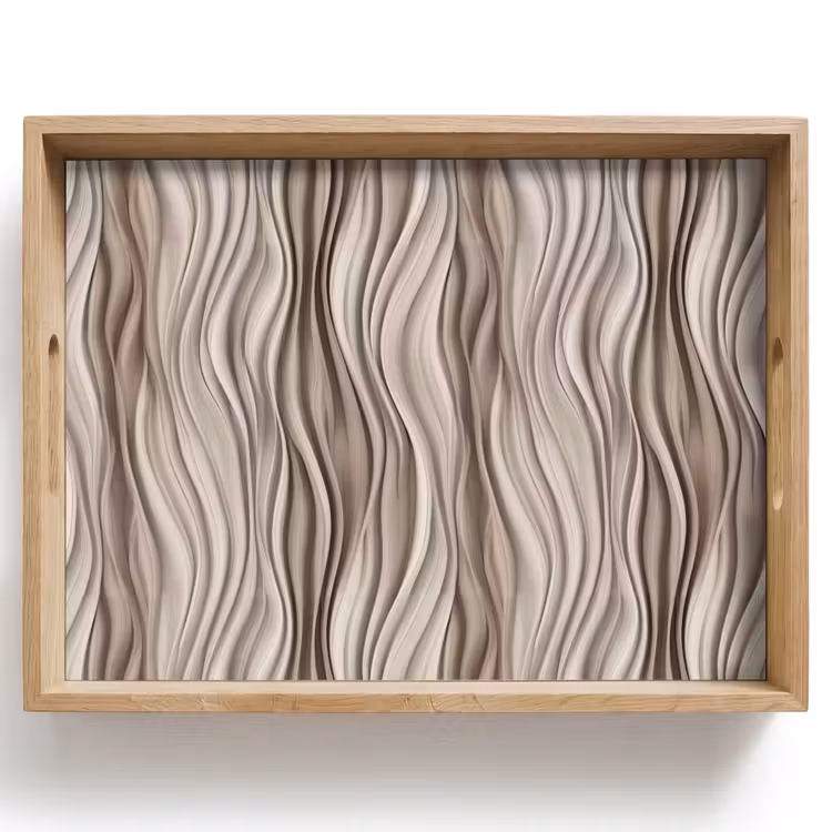 Plateau - Ondes - 3D - Crème — 1