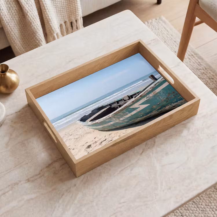 Plateau - Bateau - Plage de sable - Mer — 2