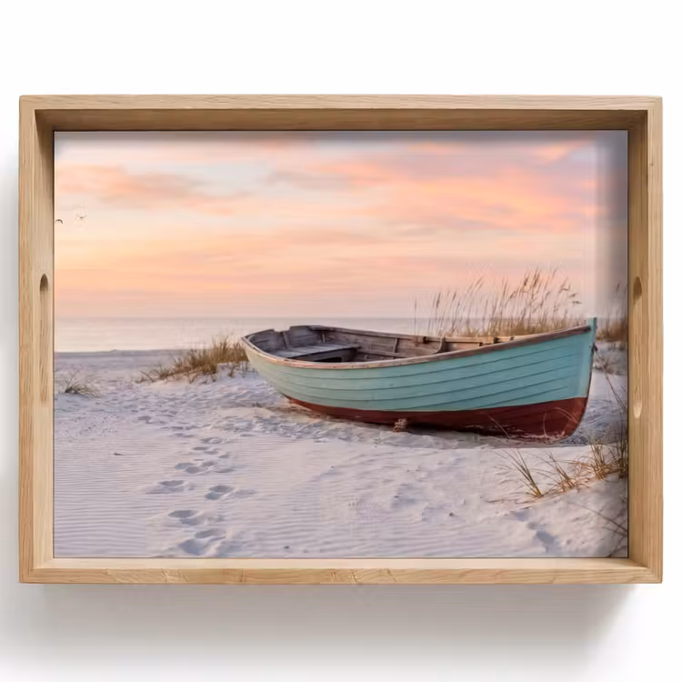 Plateau - Rustique - Bateau à rames - Plage de sable — 1