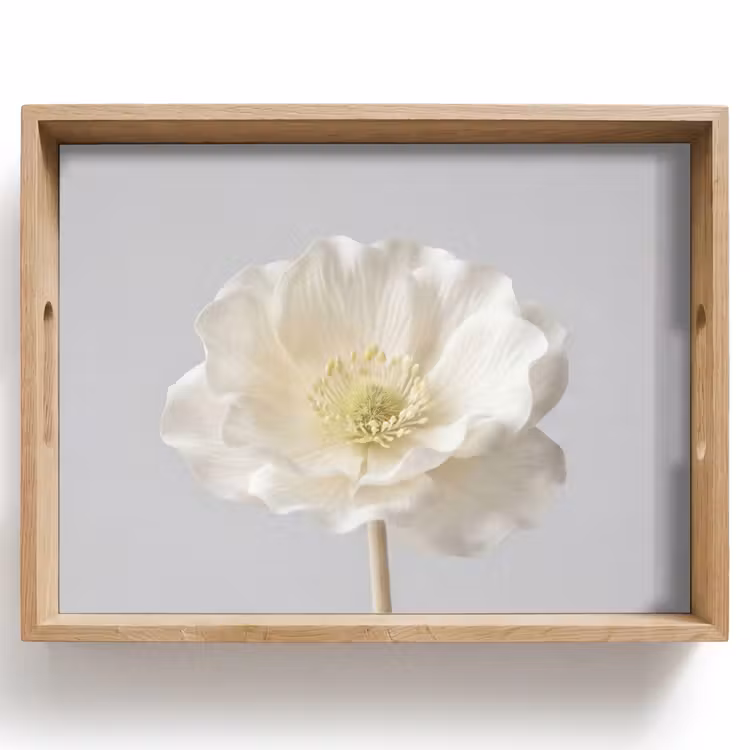 Plateau - Fleur - Minimaliste - Blanc — 1