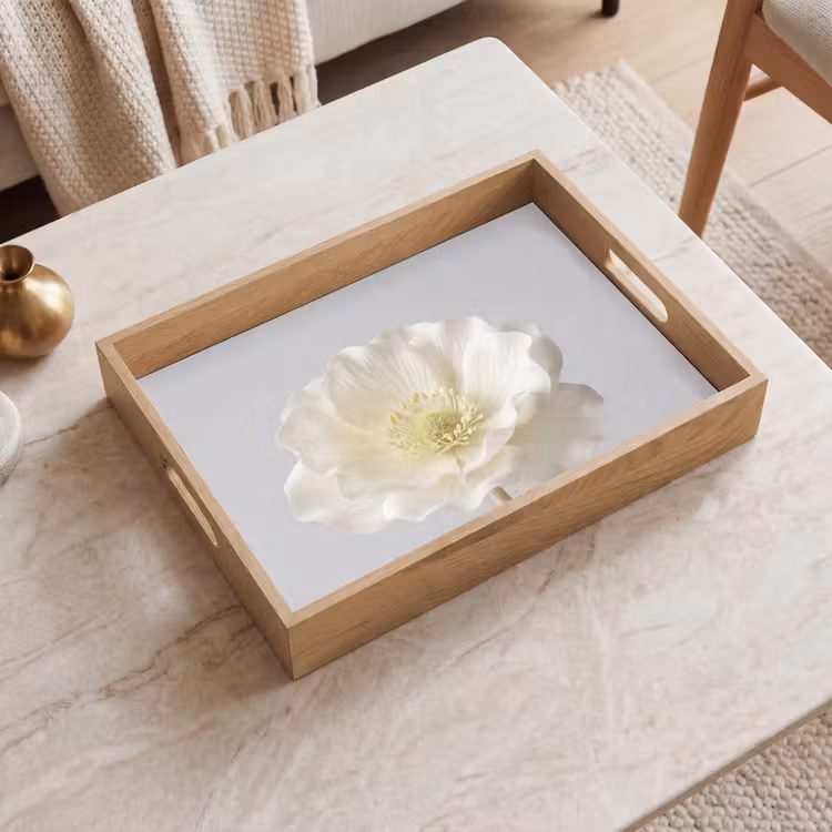 Plateau - Fleur - Minimaliste - Blanc — 2