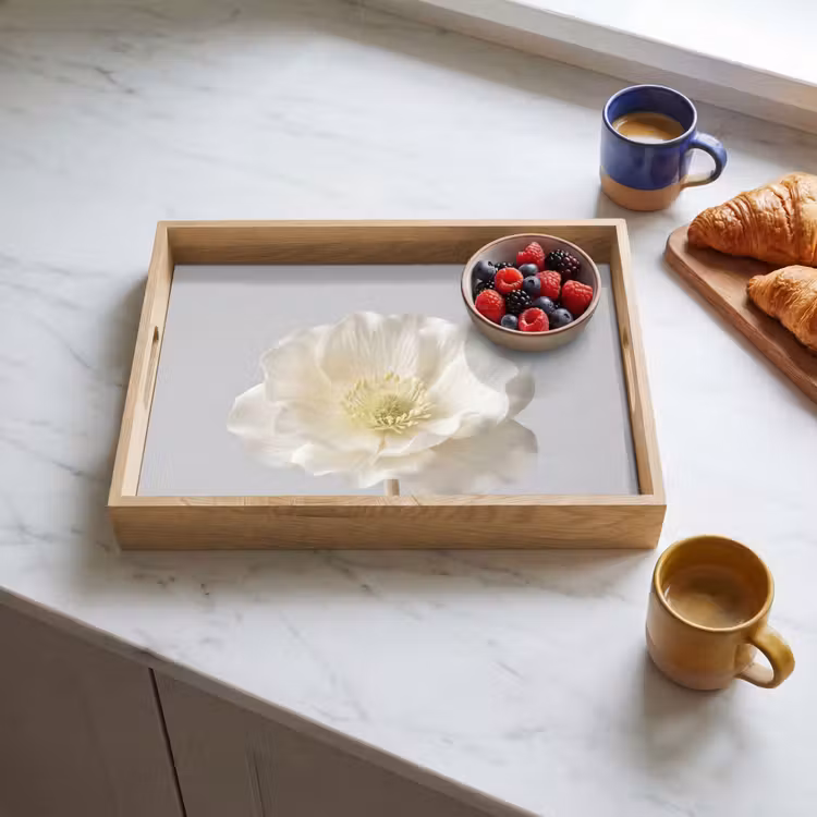 Plateau - Fleur - Minimaliste - Blanc — 3