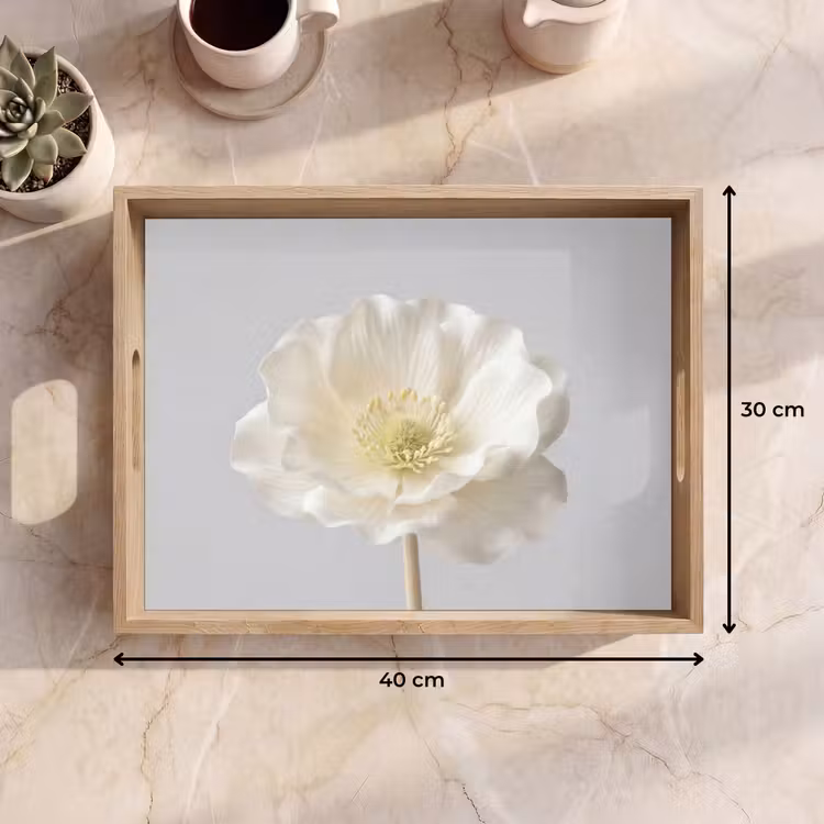 Plateau - Fleur - Minimaliste - Blanc — 7