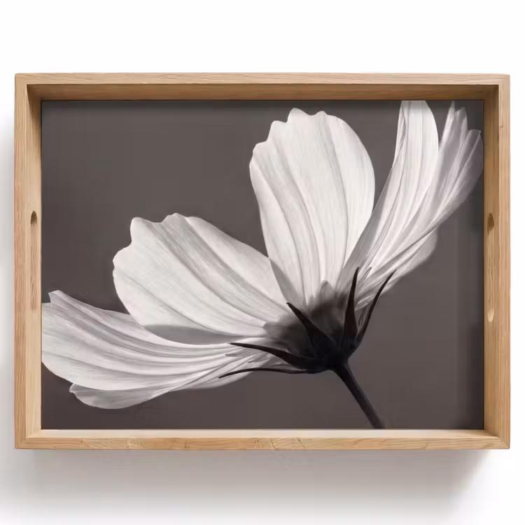 Plateau - Fleur - Minimaliste - Noir - Blanc — 1