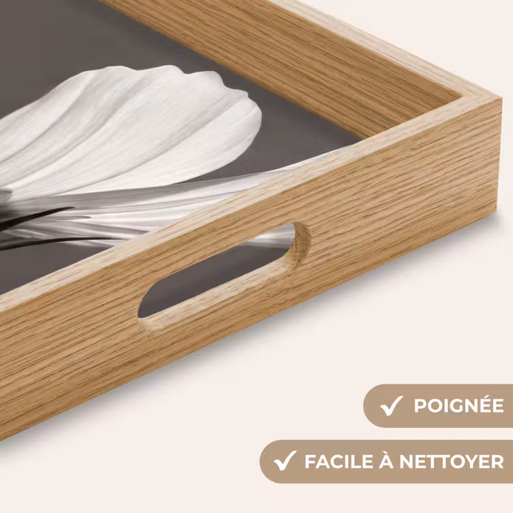 Plateau - Fleur - Minimaliste - Noir - Blanc — 8