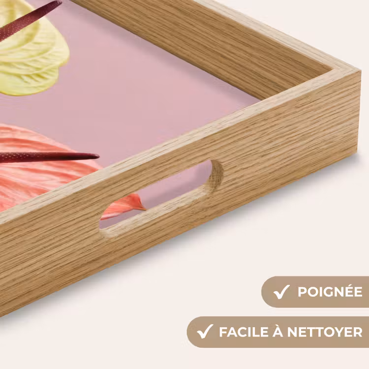 Plateau - Fleurs - Anthuriums - Jaune - Rose — 8