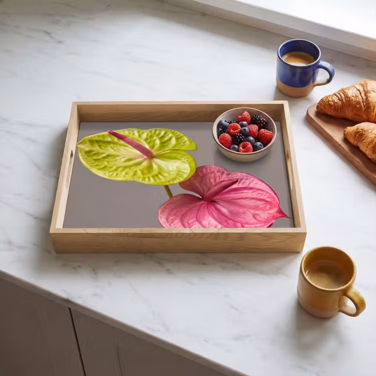 Plateau - Plantes - Anthurium - Vert - Rose — 3