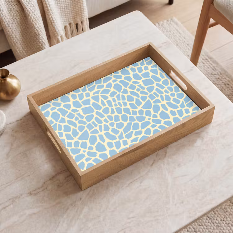 Plateau - Girafe - Moderne - Bleu — 2