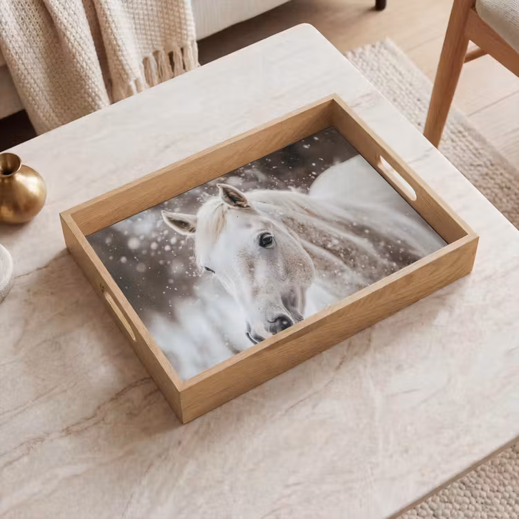 Plateau - Cheval - Blanc - Hiver - Nature - Neige - Animaux — 2