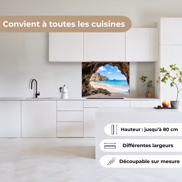 Crédence cuisine - Grotte - Plage - Mer - Bleu — 6