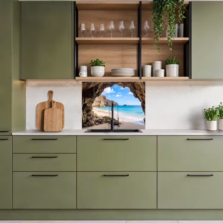 Crédence cuisine - Grotte - Plage - Mer - Bleu — 7