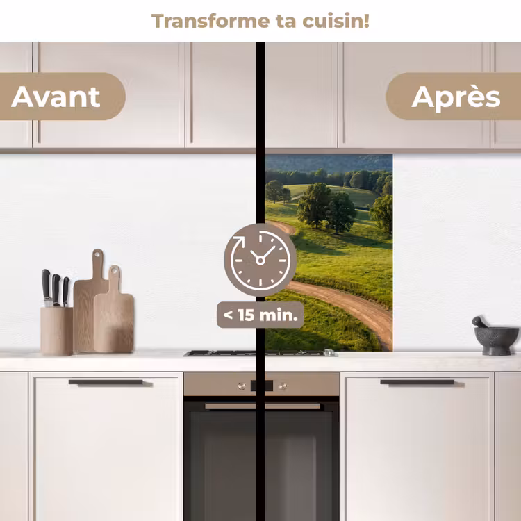 Crédence cuisine - Route - Pré - Nature - Vert — 2