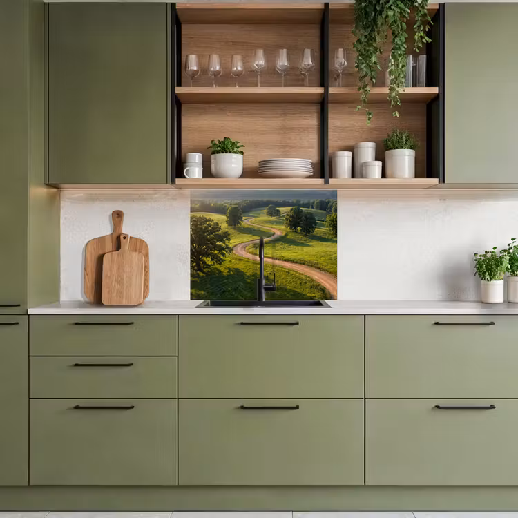 Crédence cuisine - Route - Pré - Nature - Vert — 7