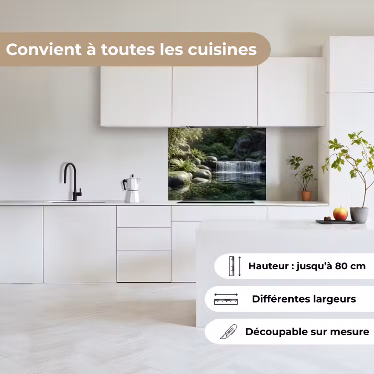 Crédence cuisine - Ruisseau - Cascade - Nature - Vert — 6