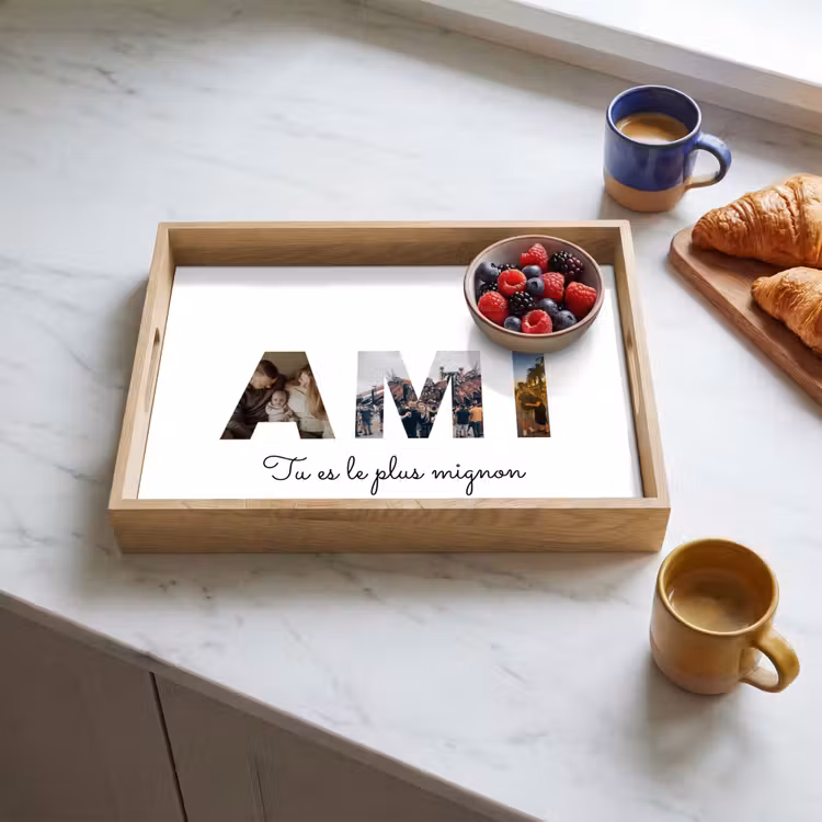 Plateau personnalisé - Ami - Collage de lettres — 3