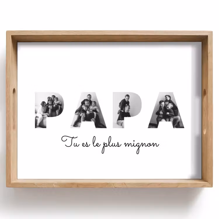 Plateau personnalisé - Papa - Collage de lettres — 1