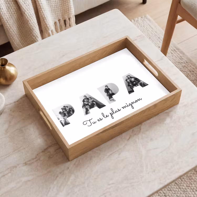 Plateau personnalisé - Papa - Collage de lettres — 2