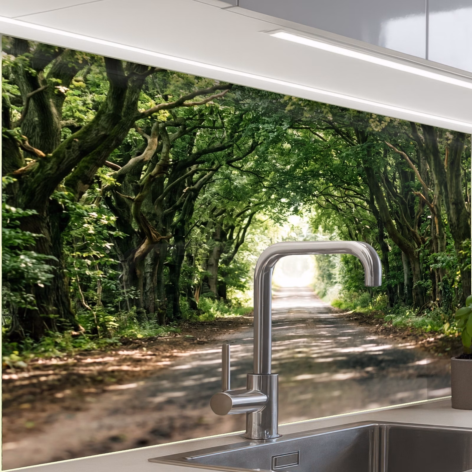 Crédence cuisine - Route - Arbres - Nature - Vert — 1