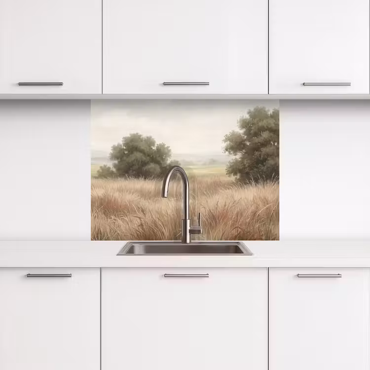 Crédence cuisine - Paysage - Minimaliste - Beige — 3