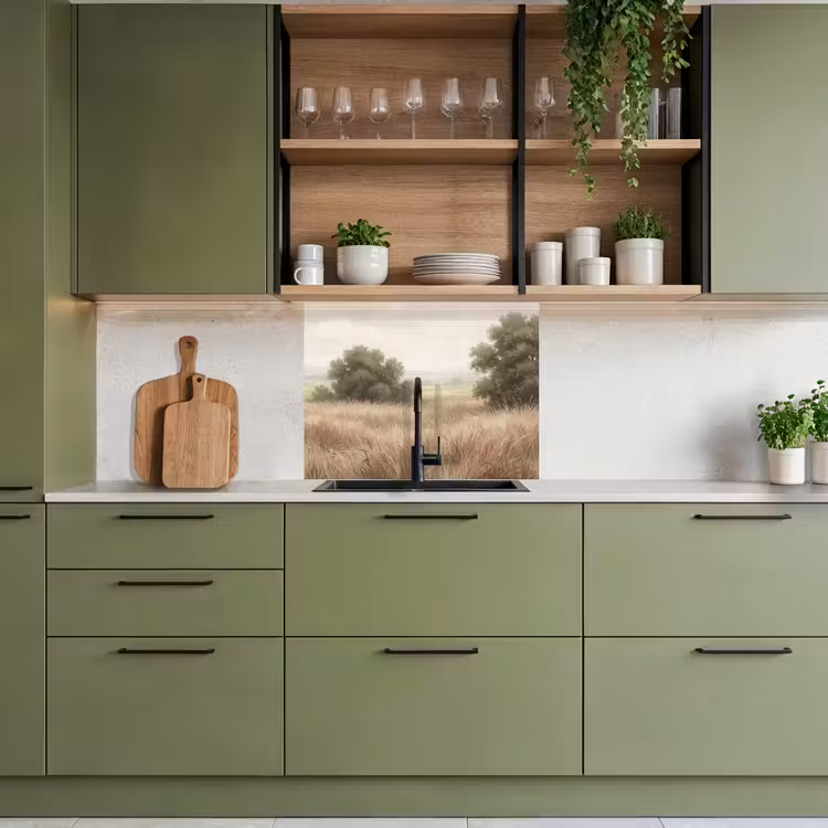 Crédence cuisine - Paysage - Minimaliste - Beige — 7