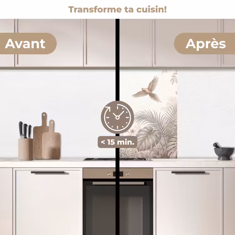 Crédence cuisine - Perroquet - Jungle - Tropical — 2