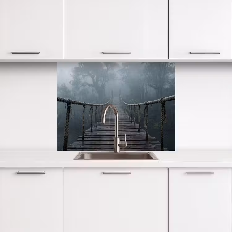 Crédence cuisine - Pont - Jungle - Brouillard - Nature — 3