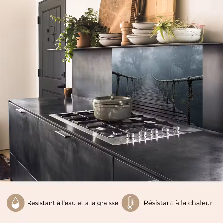 Crédence cuisine - Pont - Jungle - Brouillard - Nature — 4