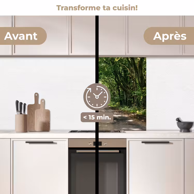 Crédence cuisine - Route - Arbres - Nature - Vert — 2