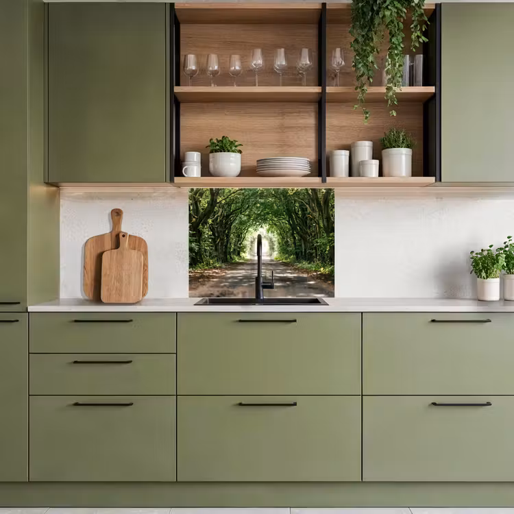 Crédence cuisine - Route - Arbres - Nature - Vert — 7
