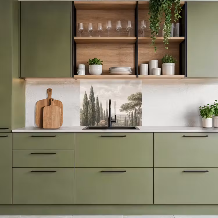 Crédence cuisine - Vallée - Forêt - Nature - Vert — 7