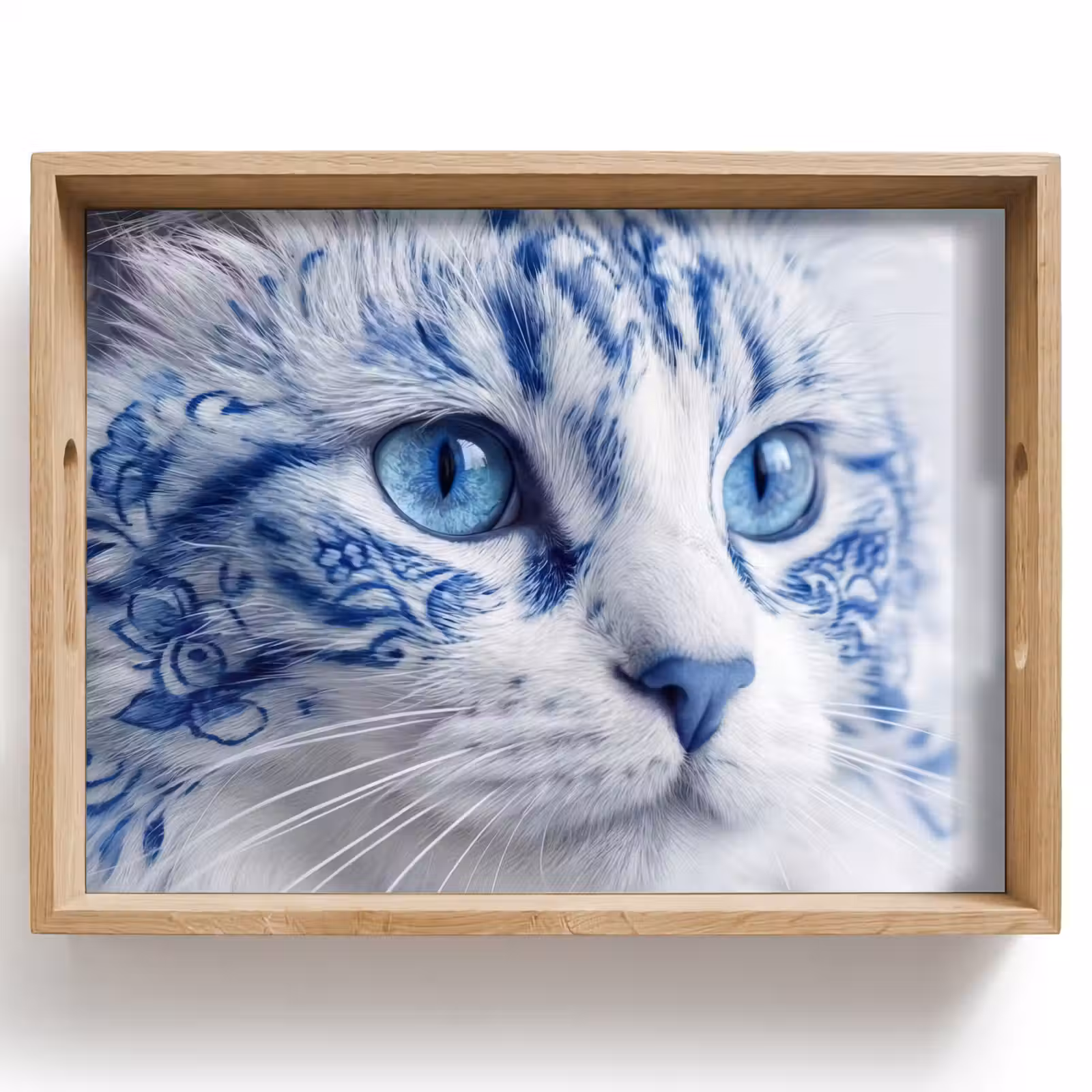 Plateau - Chat - Motif - Bleu — 1