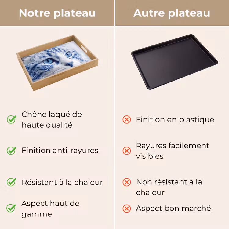 Plateau - Chat - Motif - Bleu — 9