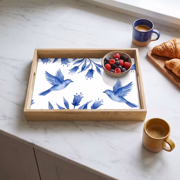 Plateau - Moderne - Oiseaux - Delftware — 3