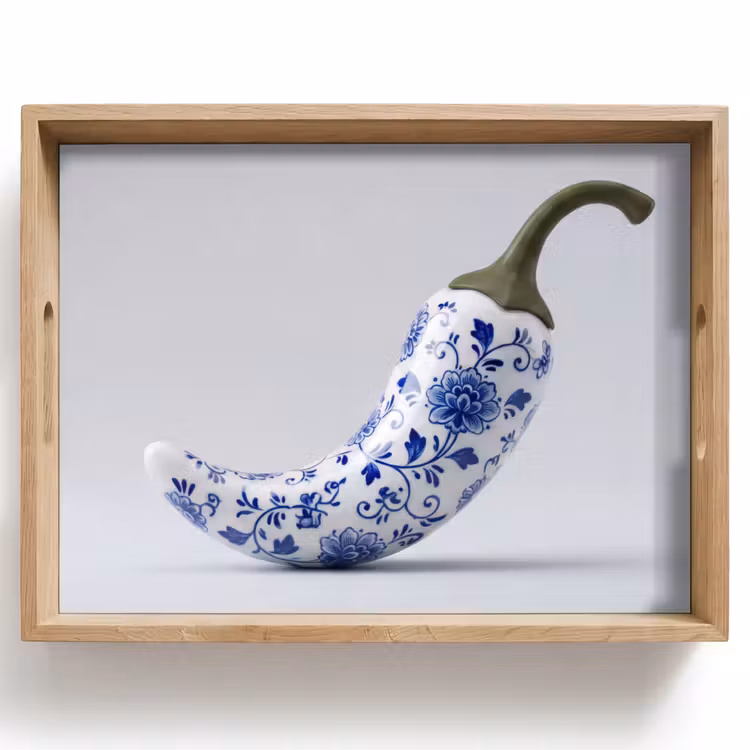 Plateau - Piment - Céramique - Bleu — 1