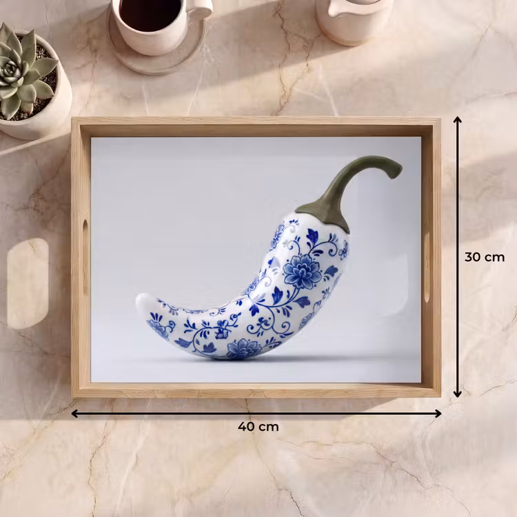 Plateau - Piment - Céramique - Bleu — 7