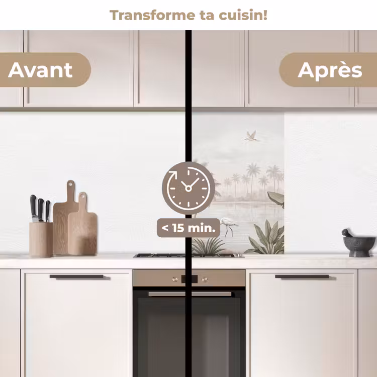 Crédence cuisine - Grues - Palmiers - Tropicaux — 2
