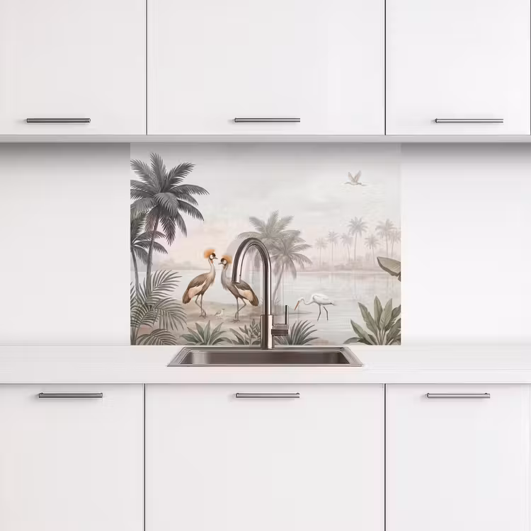 Crédence cuisine - Grues - Palmiers - Tropicaux — 3