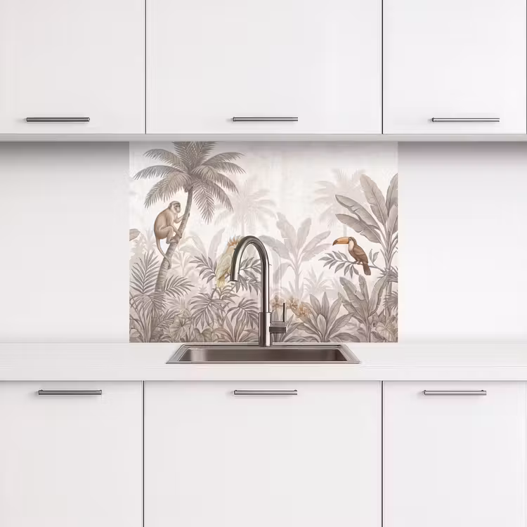 Crédence cuisine - Jungle - Animaux - Palmiers — 3