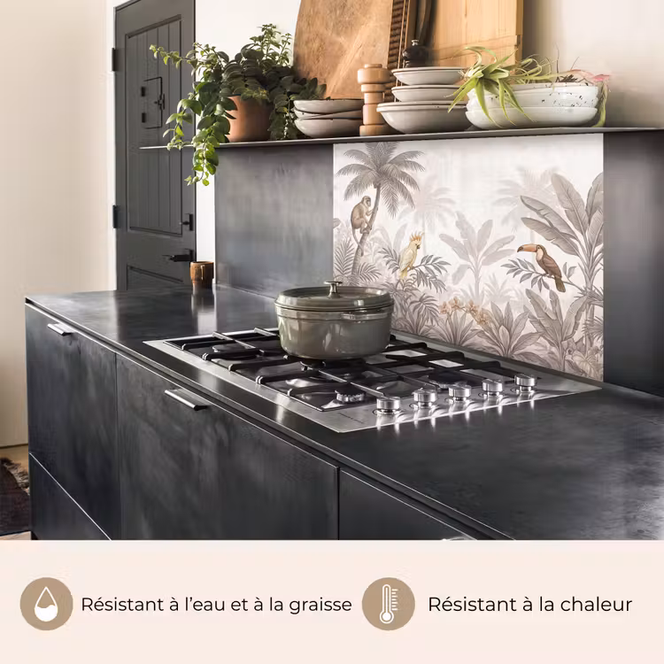 Crédence cuisine - Jungle - Animaux - Palmiers — 4