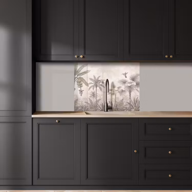 Crédence cuisine - Jungle - Arbre de piste - Colibri - Beige — 5