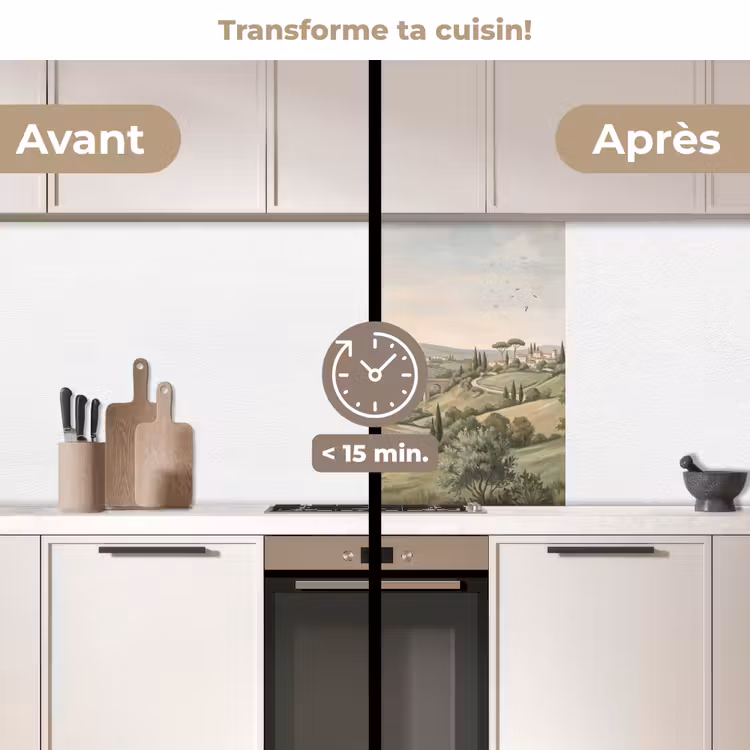 Crédence cuisine - Paysage - Collines - Sentier sablonneux - Vert — 2