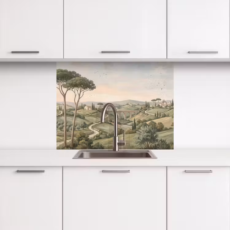 Crédence cuisine - Paysage - Collines - Sentier sablonneux - Vert — 3