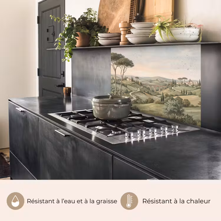 Crédence cuisine - Paysage - Collines - Sentier sablonneux - Vert — 4