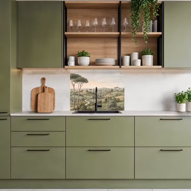 Crédence cuisine - Paysage - Collines - Sentier sablonneux - Vert — 7