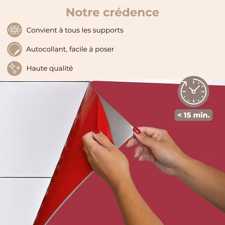 Fond de hotte - Rouge - Couleur unie — 4