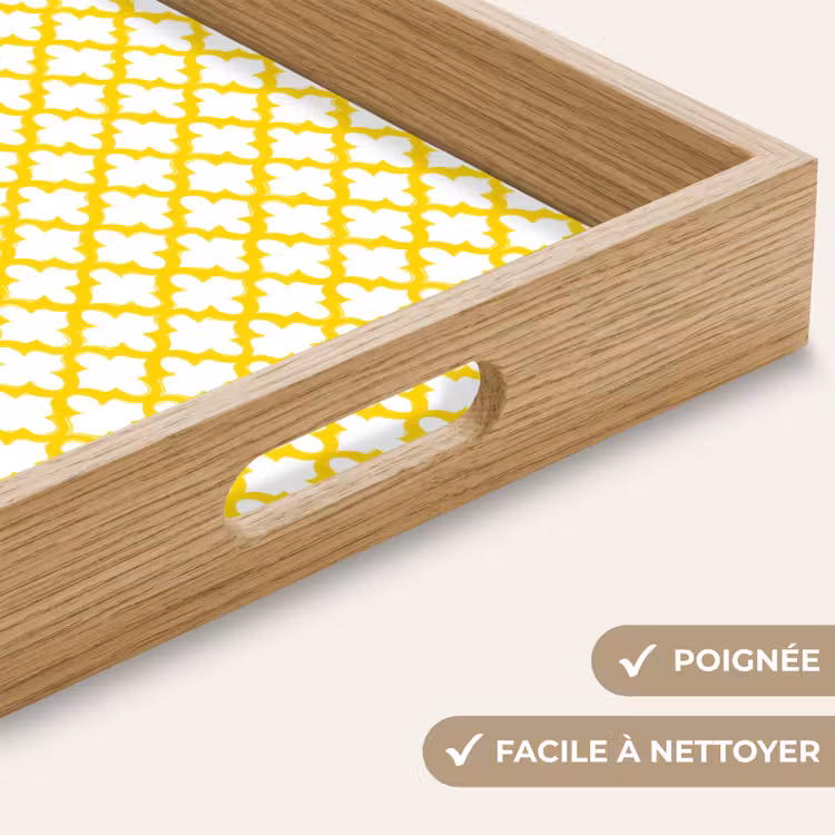Plateau - Motif - Géométrique - Classique - Jaune — 8