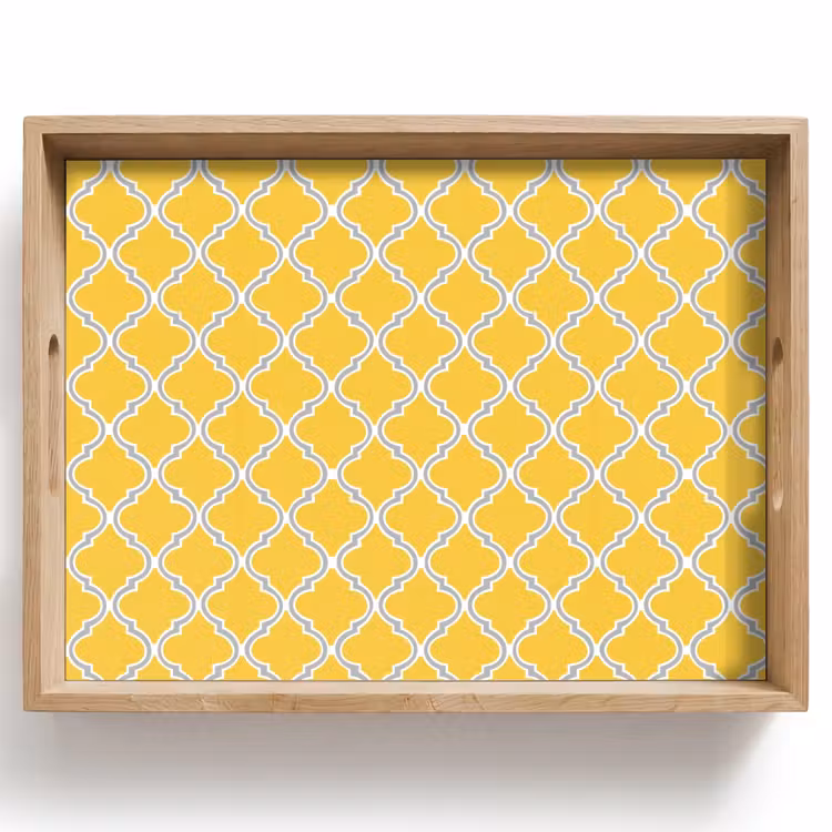 Plateau - Lanterne - Arabesque - Élégante - Jaune — 1