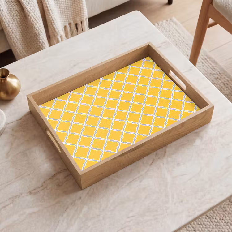 Plateau - Lanterne - Arabesque - Élégante - Jaune — 2